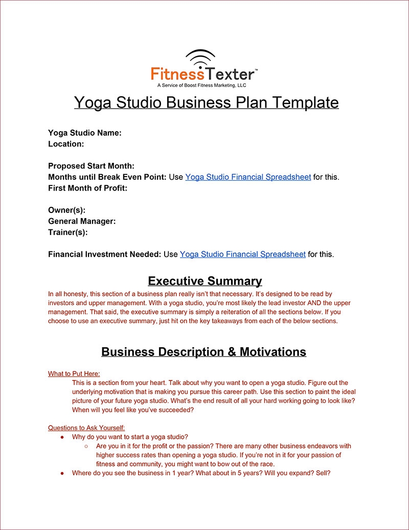 How To Write A Personal Training Business Plan Bonus Templates 