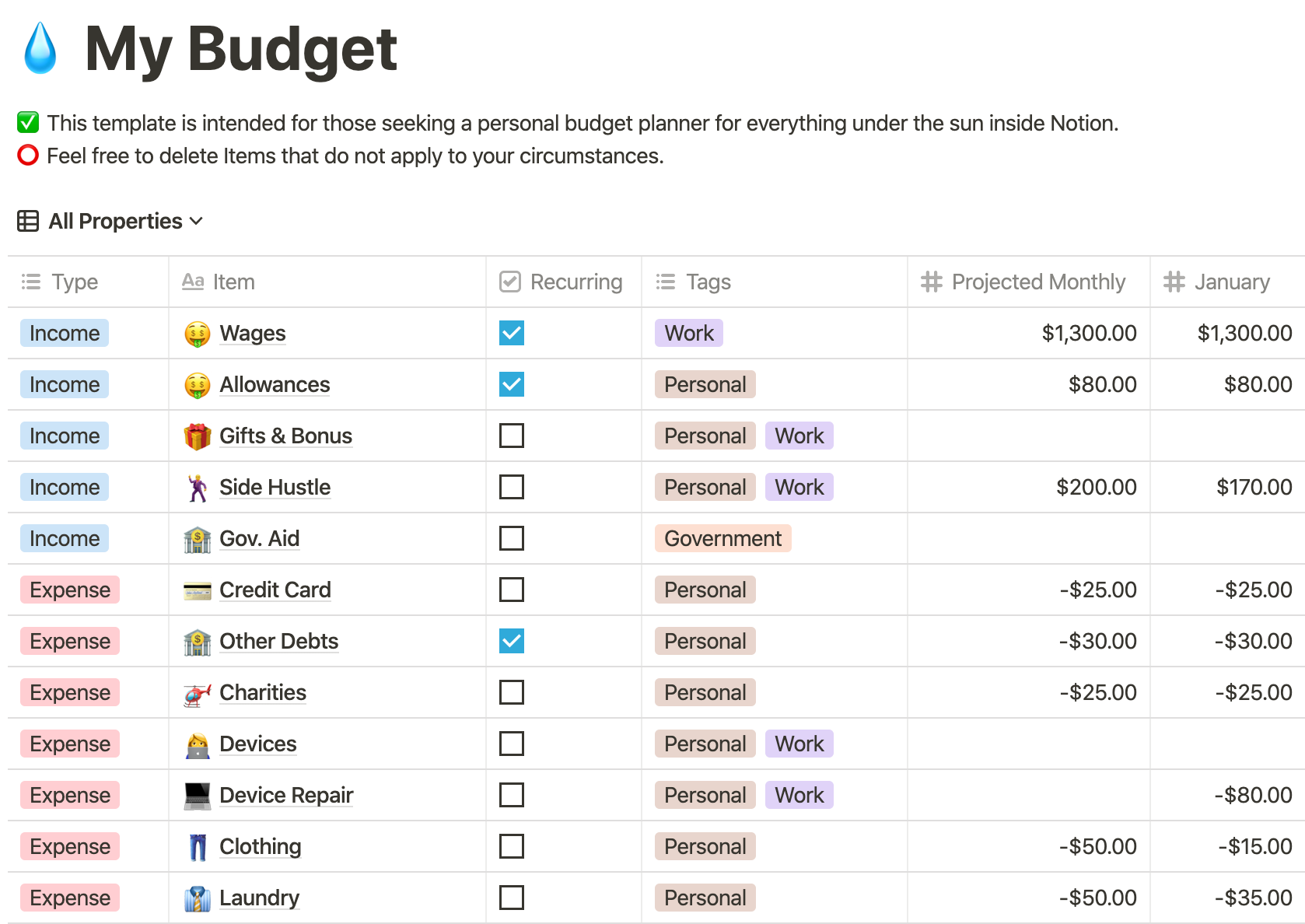 Huge Monthly Budget Planner Template For Notion Red Gregory