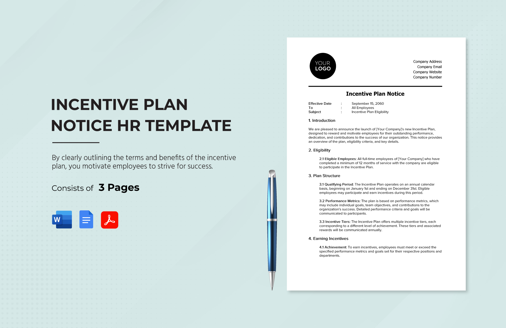 Incentive Plans For Employees Template