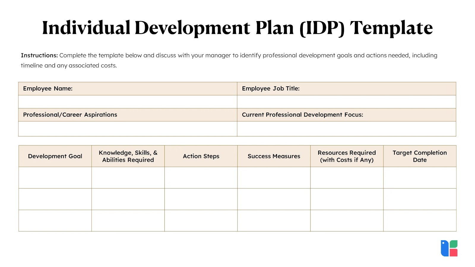 Individual Development Plan Examples For Leadership Effective 