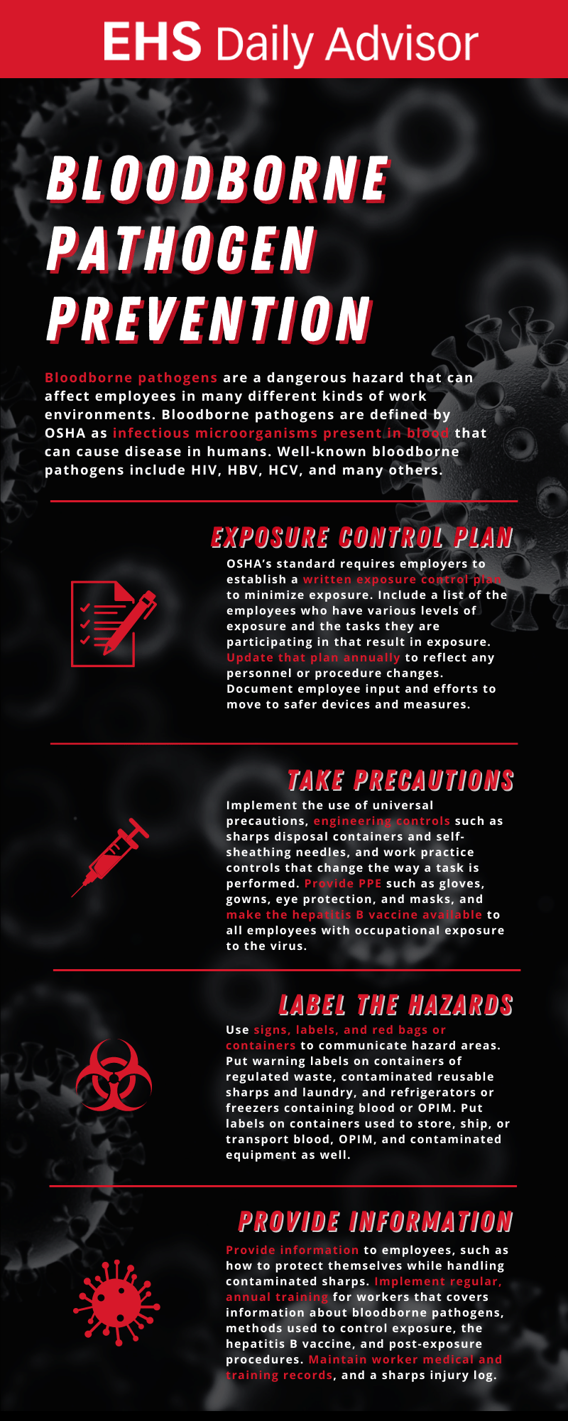 Bloodborne Pathogens Exposure Control Plan Template