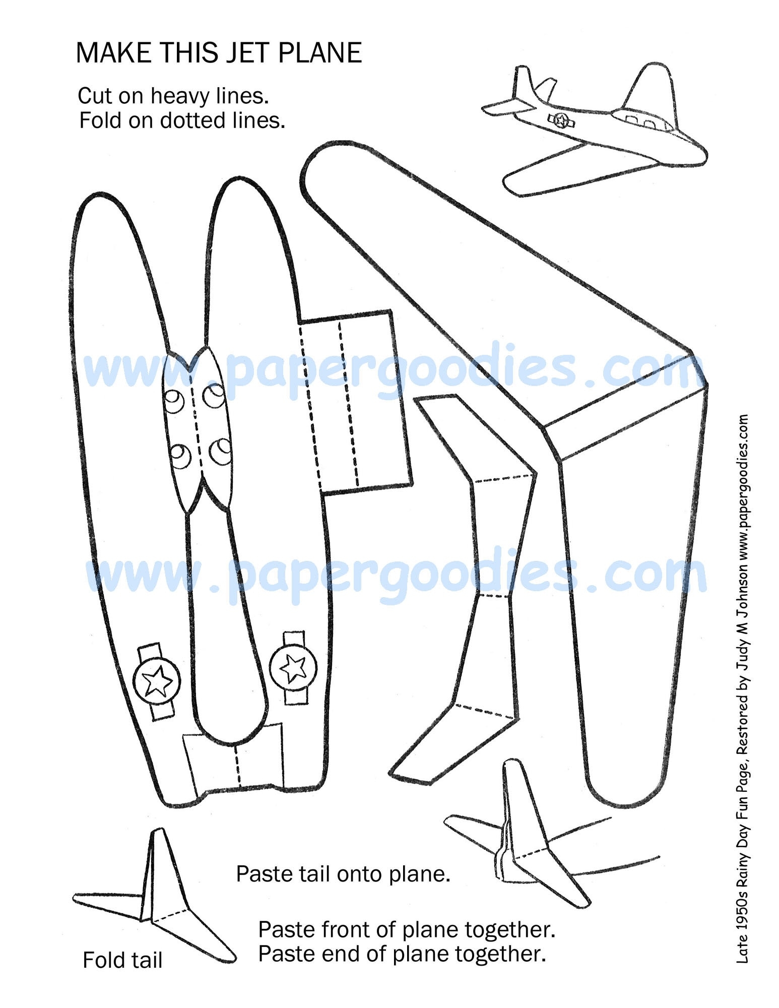 INSTANT PRINTABLE Download 2 Airplanes To Color cut fly Paper Toy Paper Airplane Fun For Kids Collectible Papercraft Party Fun Etsy