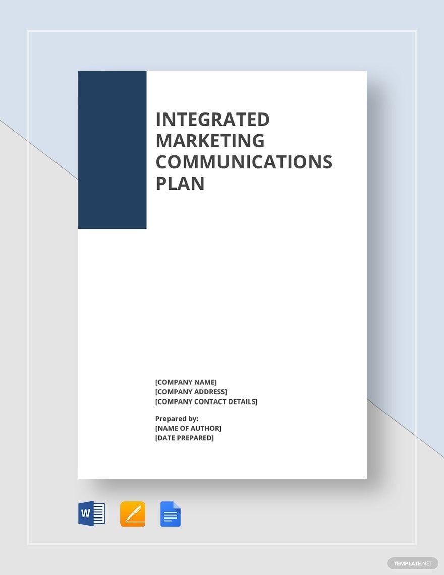 Integrated Marketing Communications Plan Template In Word Pages 