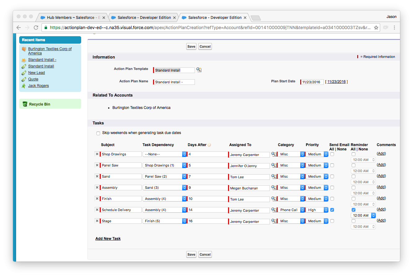Integrating DayBack With The Salesforce Action Plans App DayBack