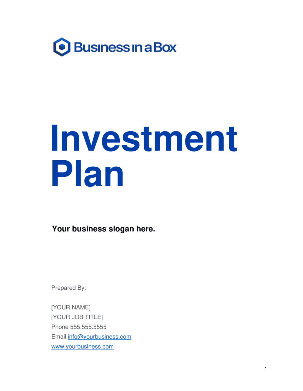 Investment Plan Template