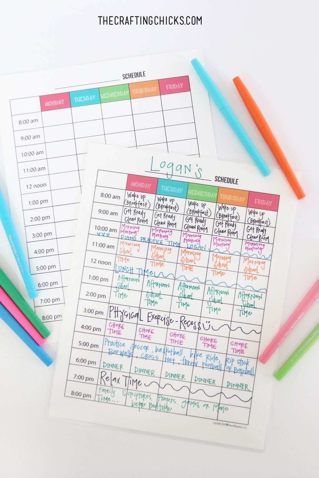 Kids Weekly Planner Templates The Crafting Chicks