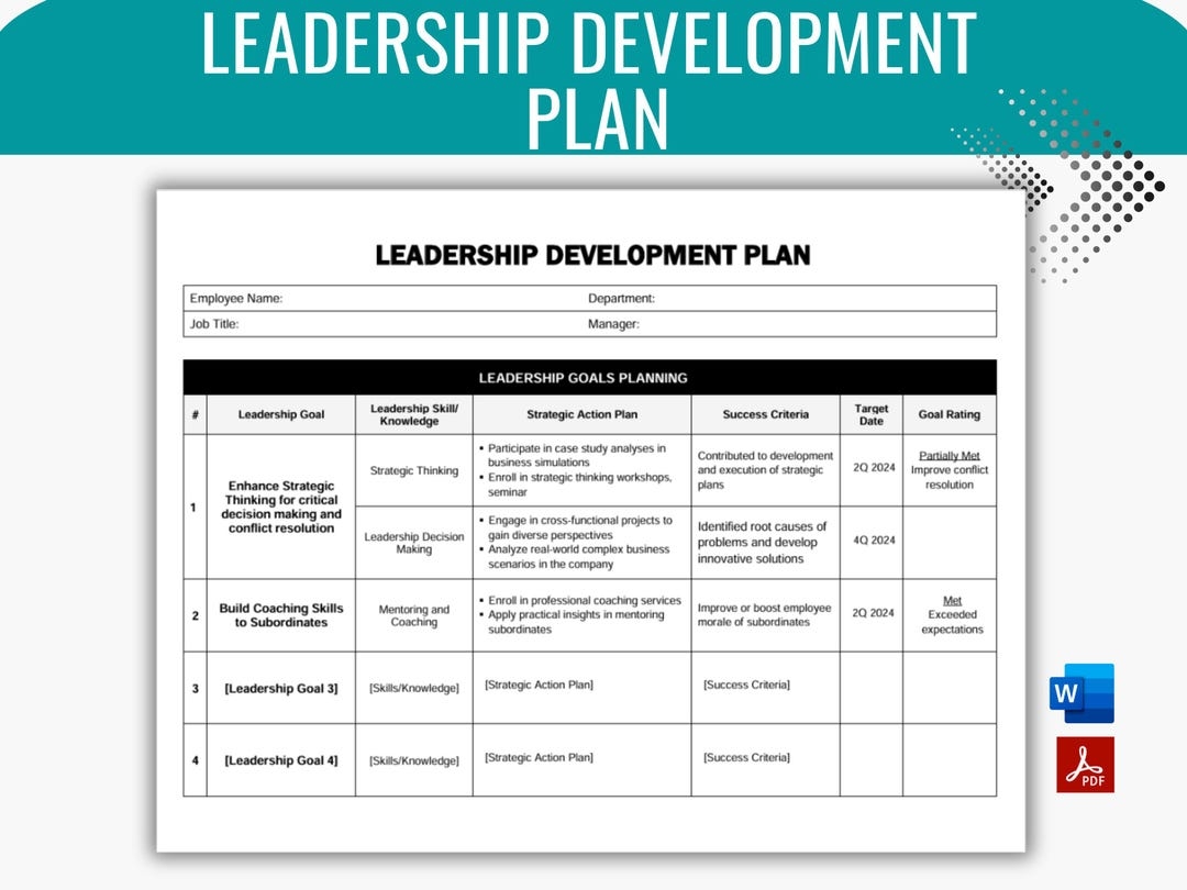 Manager Development Plan Template