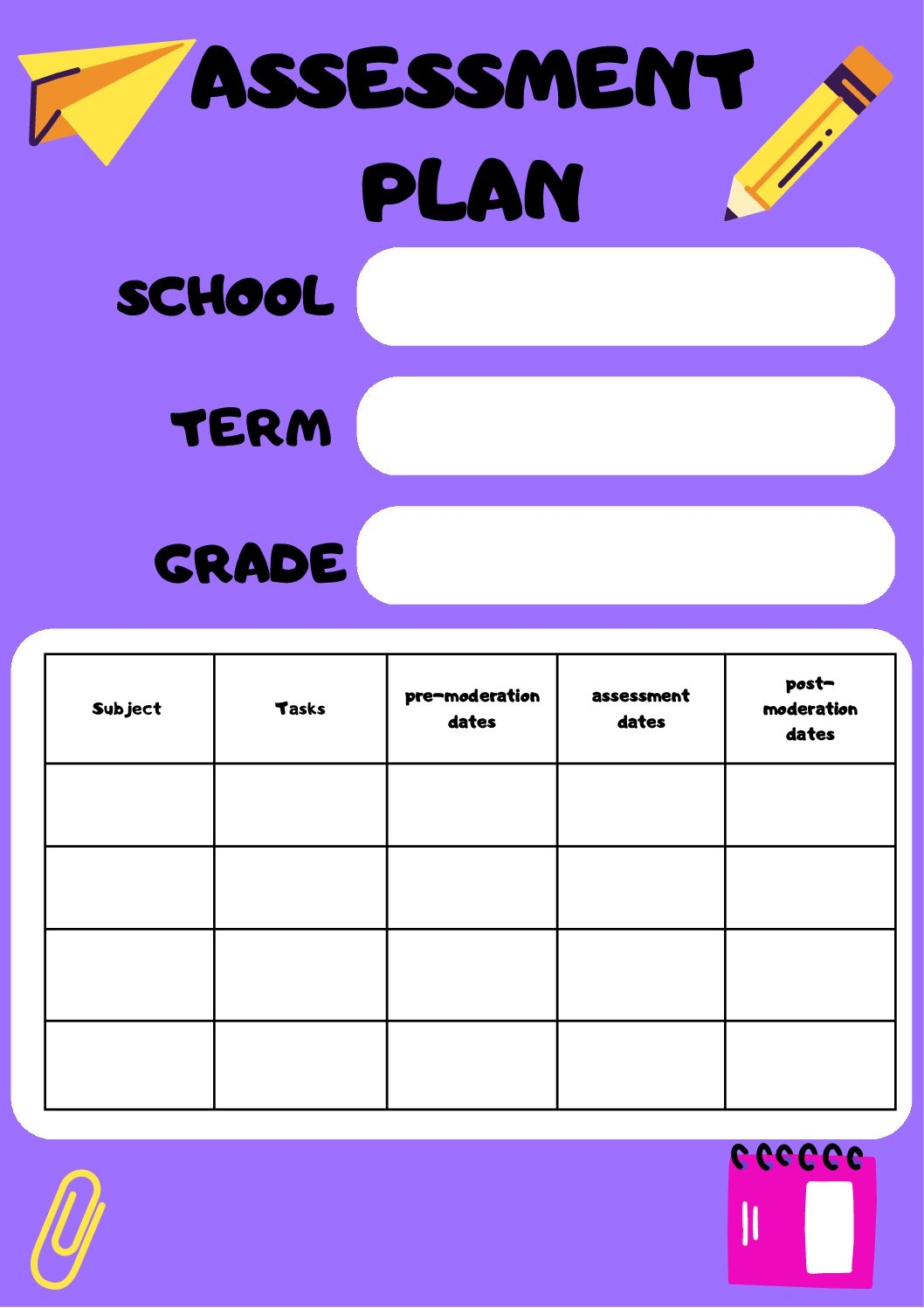 Lesson And Assessment Plan Template Teacha 