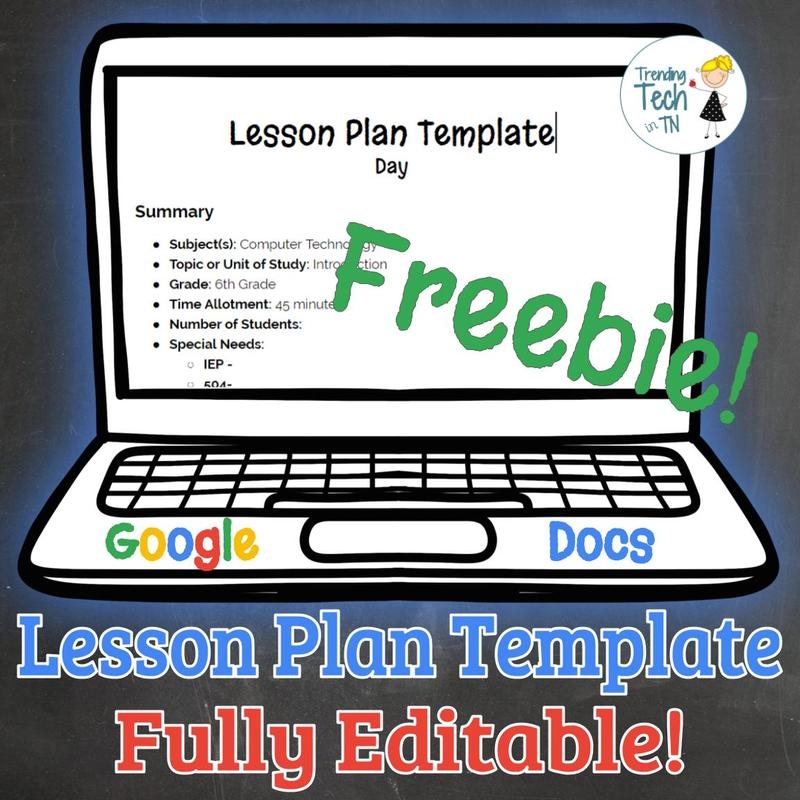 Lesson Plan Template Freebie And Editable In Google Docs Trending Tech In Tennessee