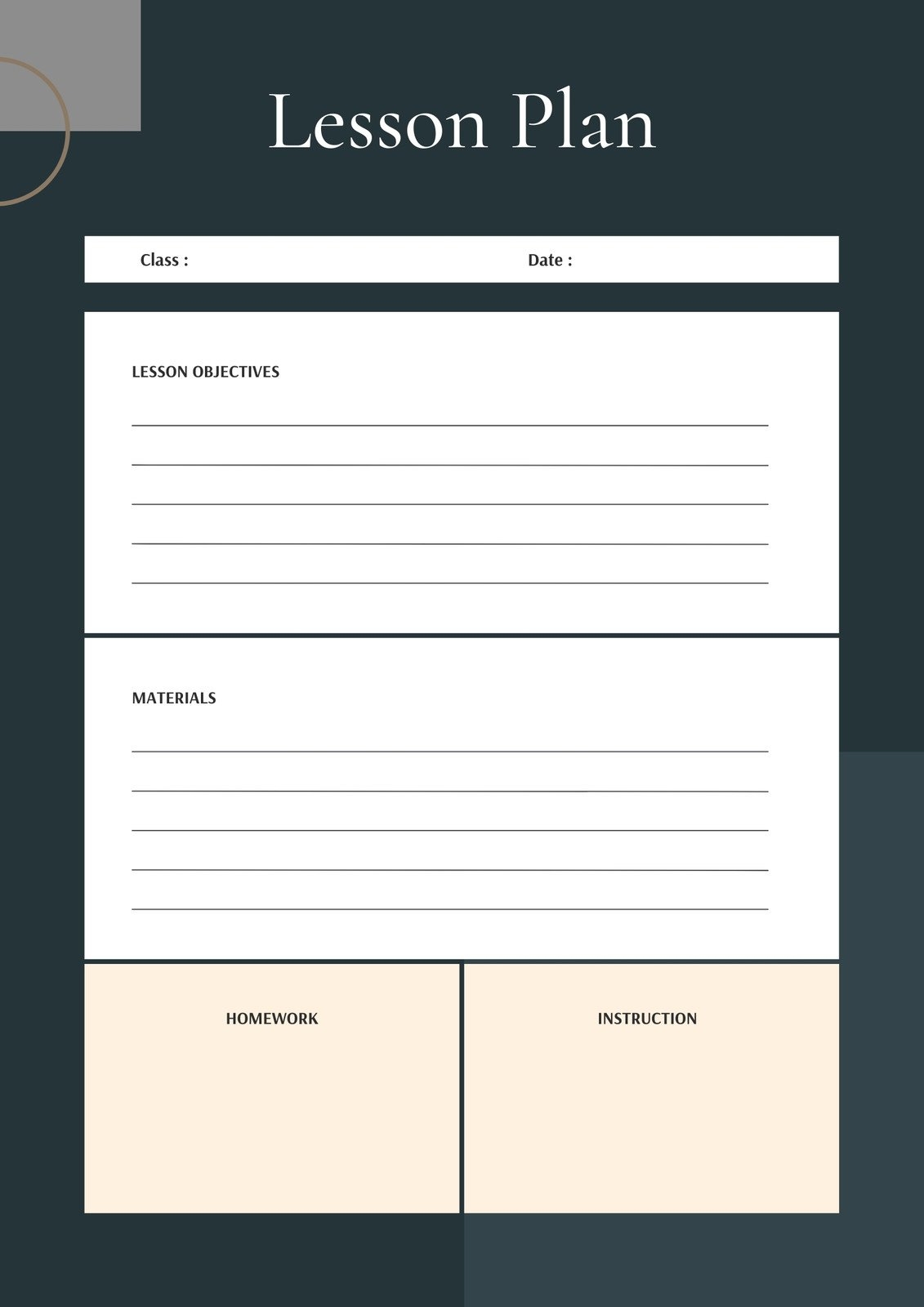 Free Printable Homeschool Lesson Plan Template