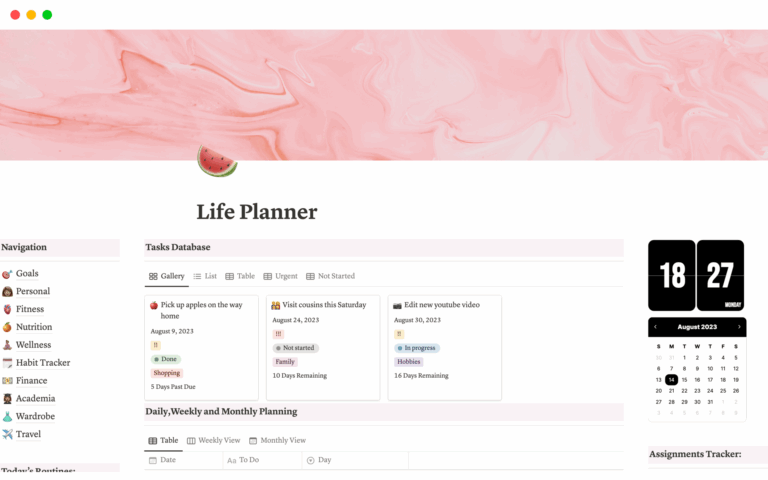 Life Planner Template By Stencilology Notion Marketplace
