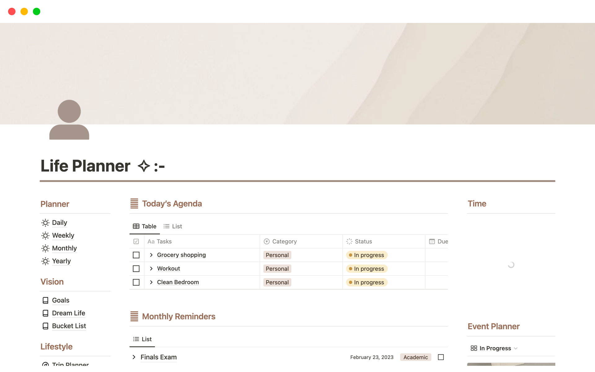 Life Planner Template Notion Marketplace