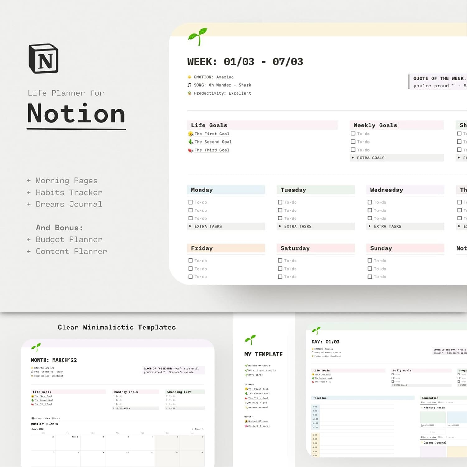 Lifestyle Planner Notion Template