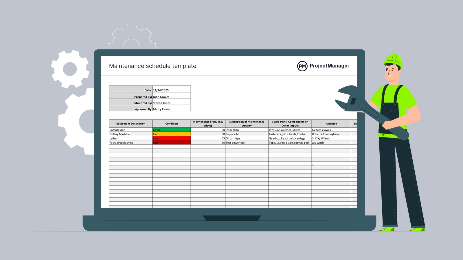 Maintenance Schedule Template ProjectManager
