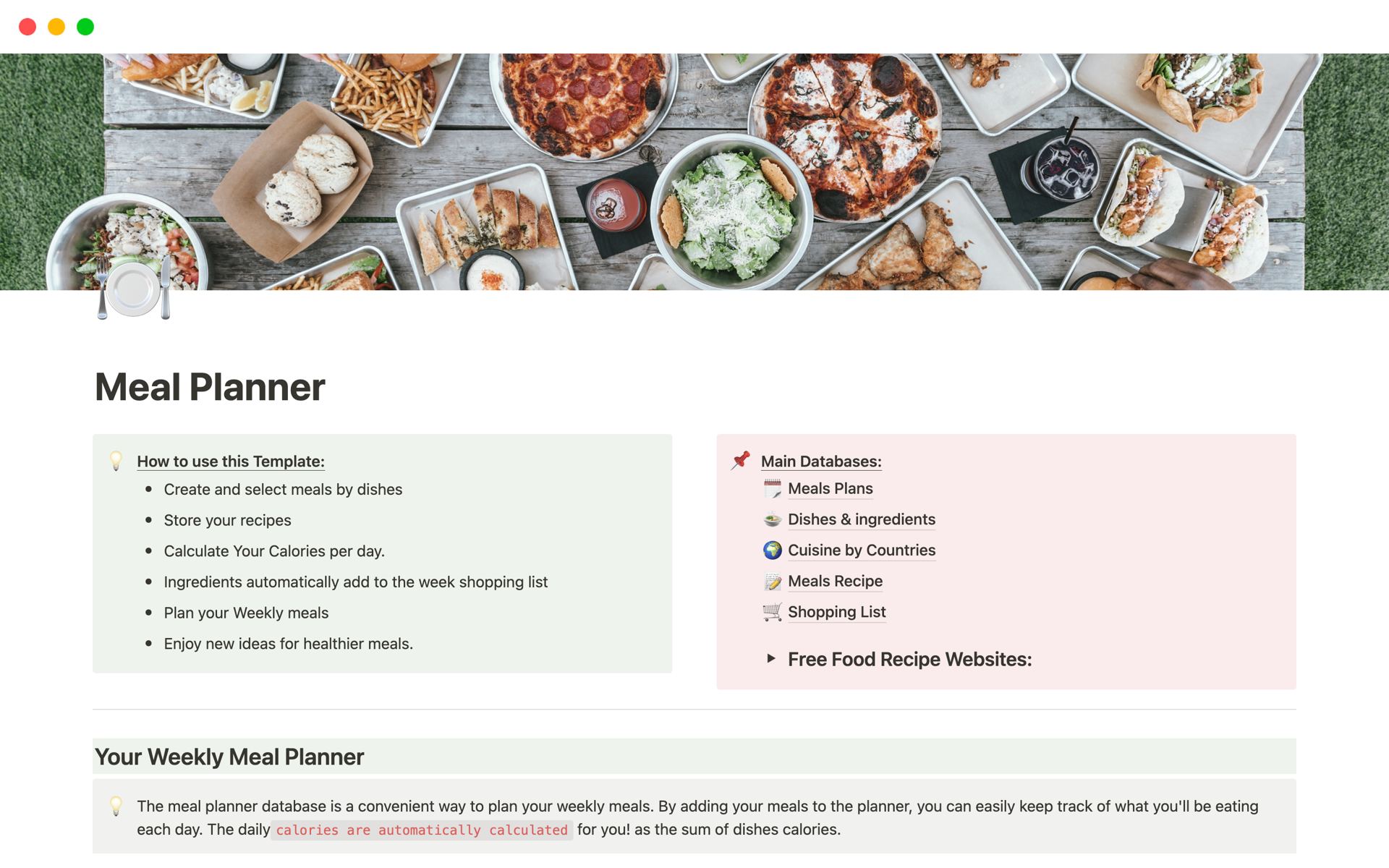Meal Planner Template By El Vairus Notion Marketplace