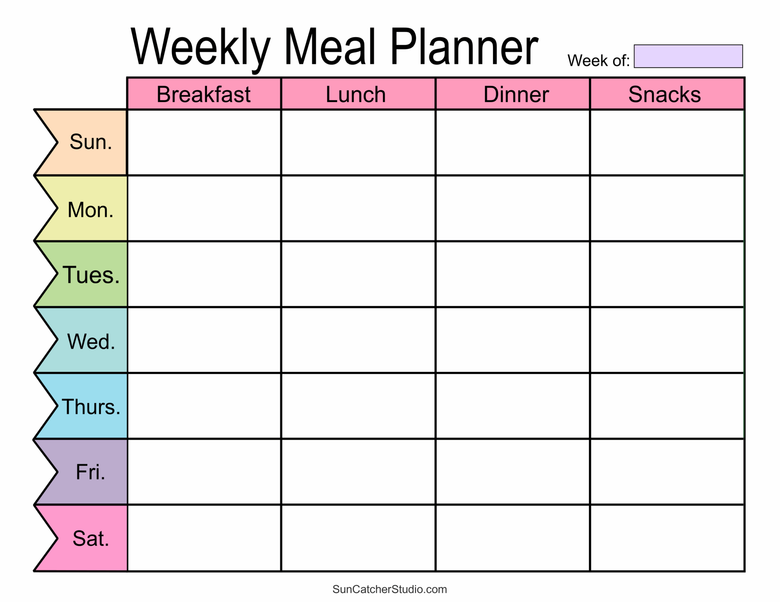 Meal Planners Printable Weekly Menu Templates PDF Free Printables Monograms Design Tools Patterns U0026 DIY Projects