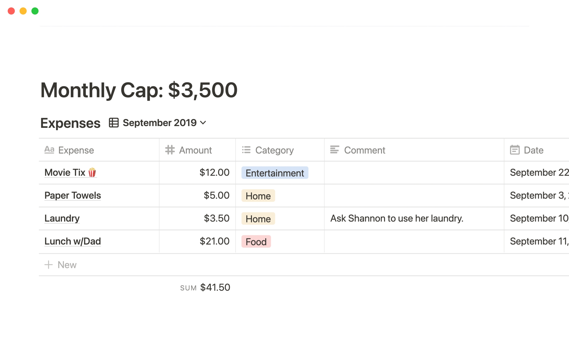 Notion Budget Planning Template