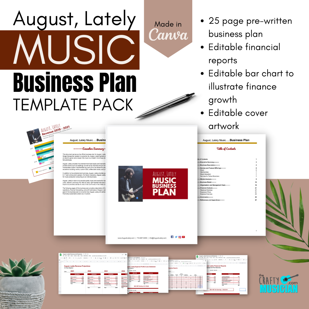 Music Business Plan Template The Crafty Musician