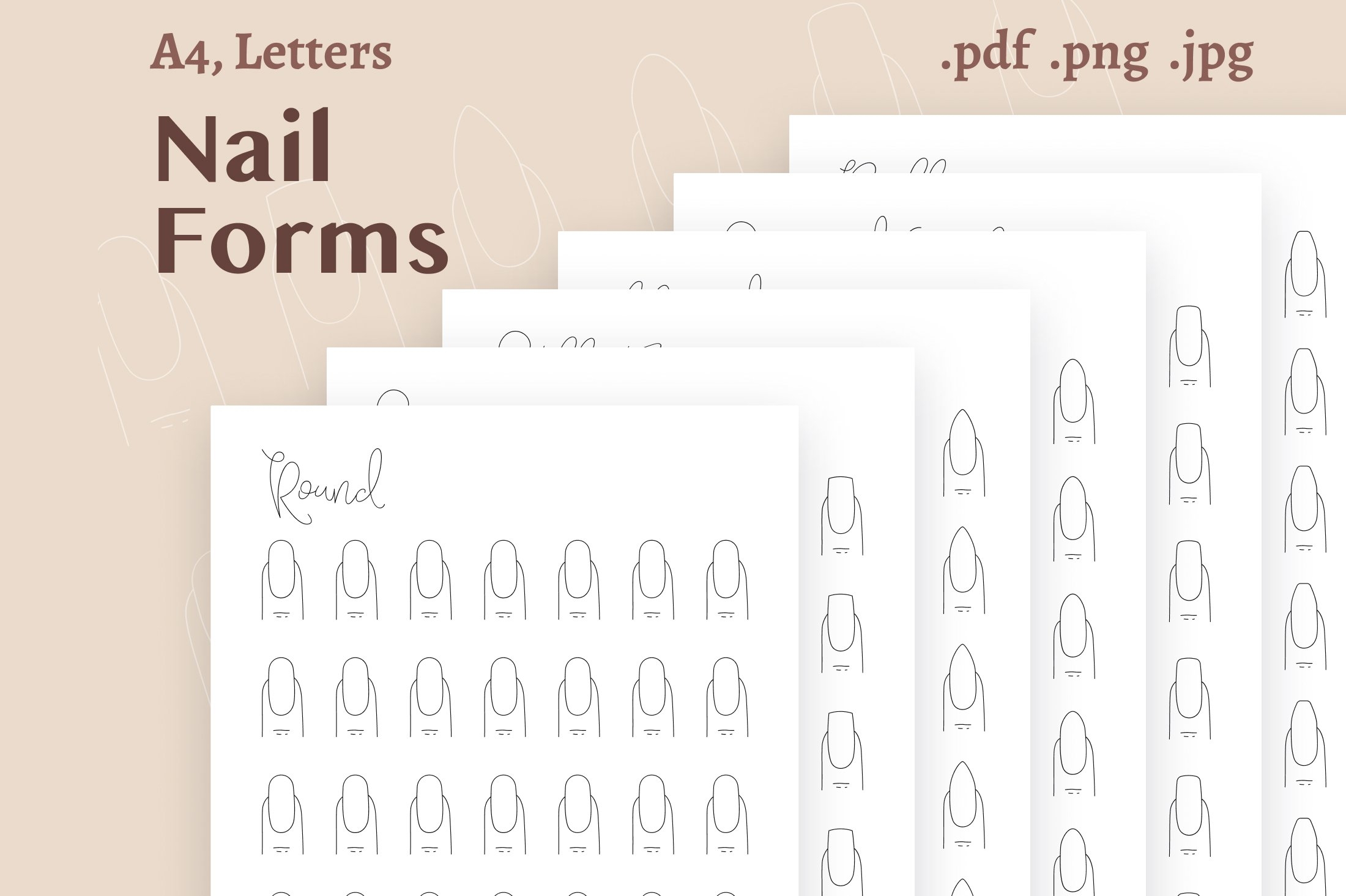 Nail Planner Nail Design Notebook Nail Sketchbook Pdf KDP