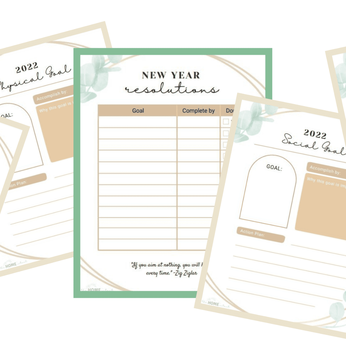 New Year Resolutions Goal Setting Free Printable Templates The Home Intent