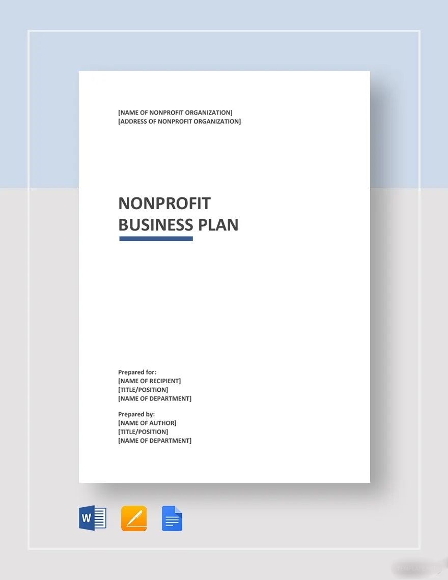 Nonprofit Business Plan Template In Word Pages Google Docs 