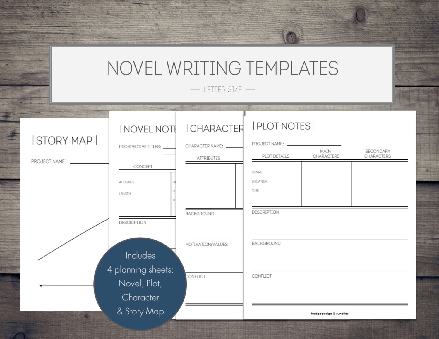 Novel Writing Printables Novel Template Writing Organization 
