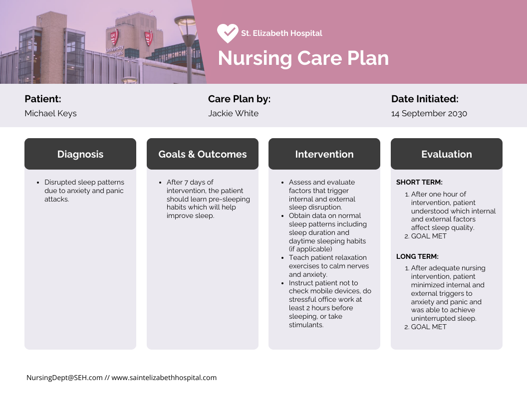 Nursing Care Plan Template Venngage