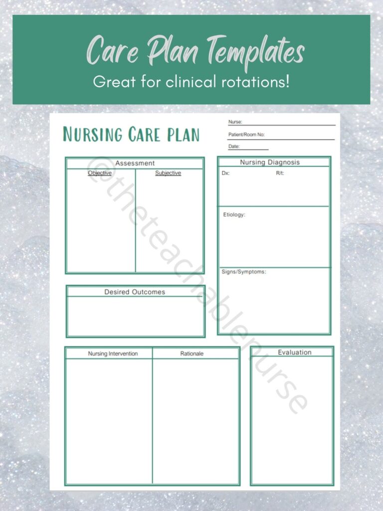 Nursing Care Plan Templates Etsy