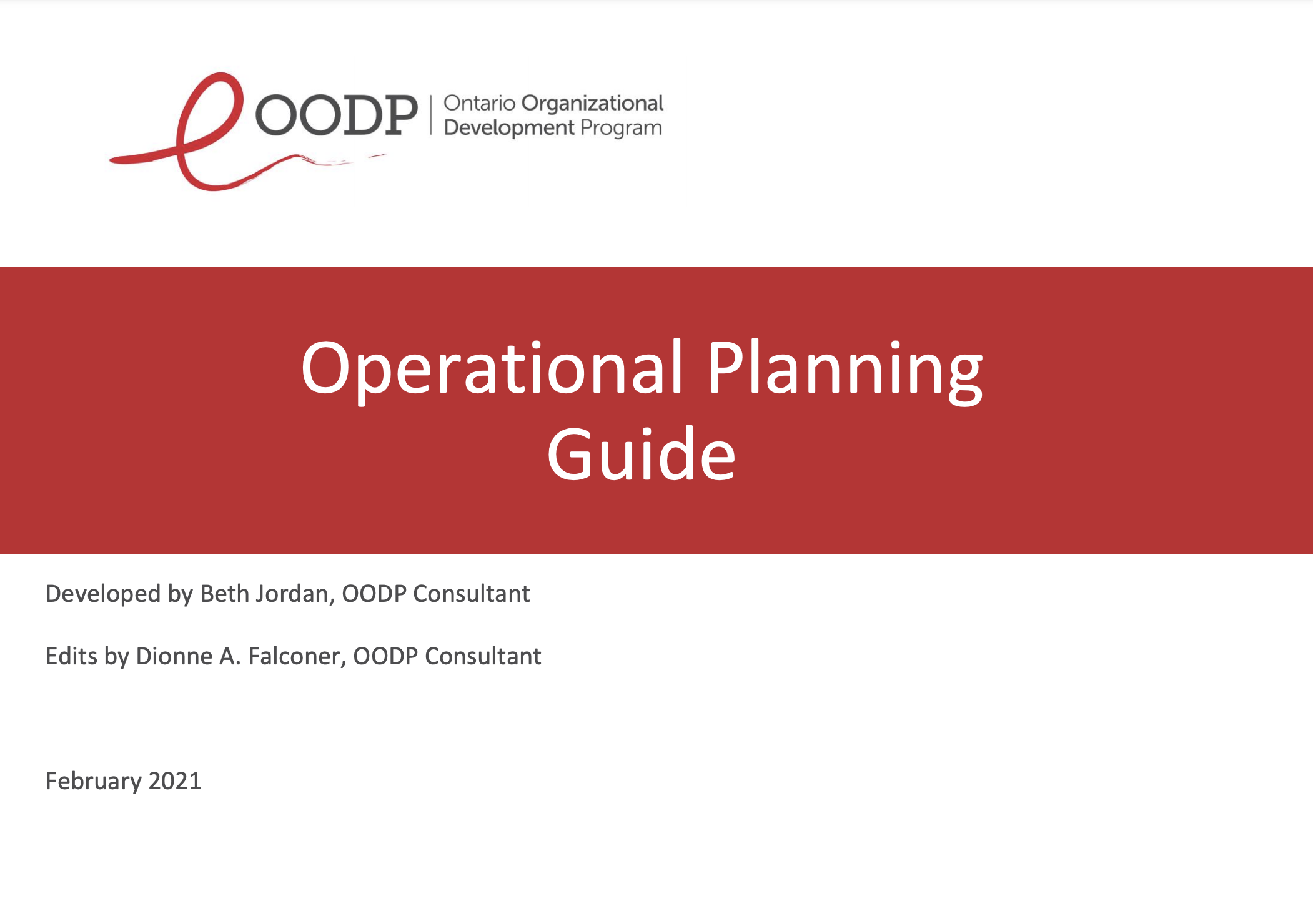 Operational Planning Guide And Templates The Ontario 