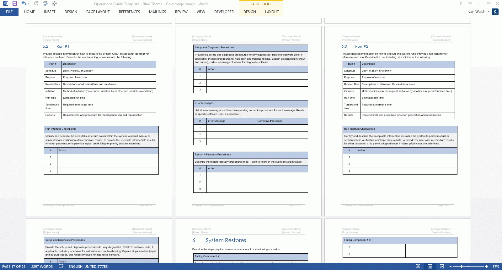 Operations Plan Template MS Office 
