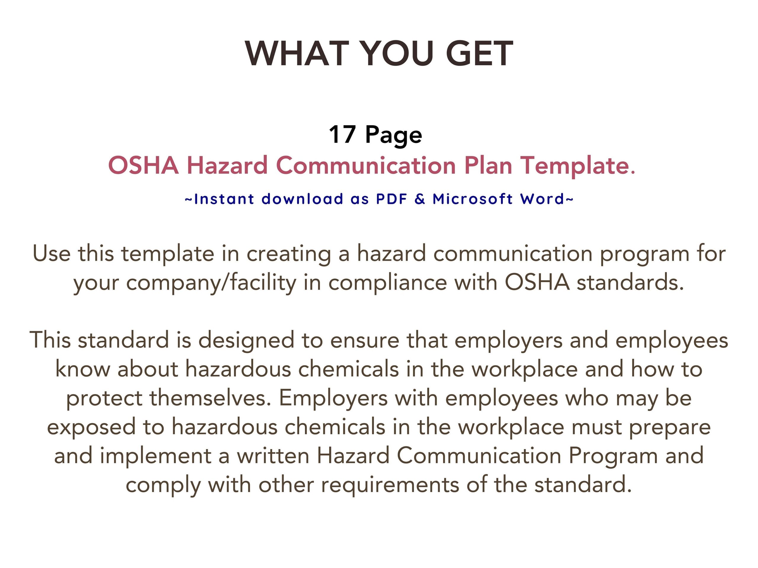 Hazcom Plan Template