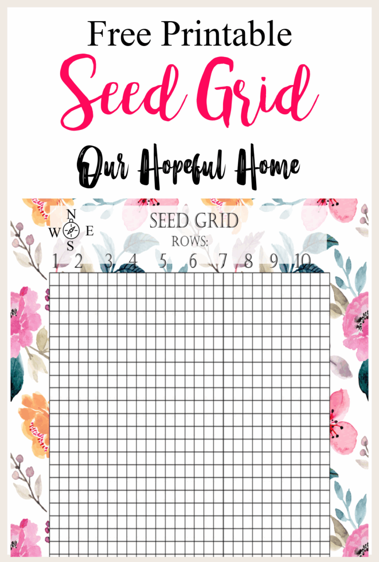Our Hopeful Home Free Seed Grid Printable And Seed Planting Chart