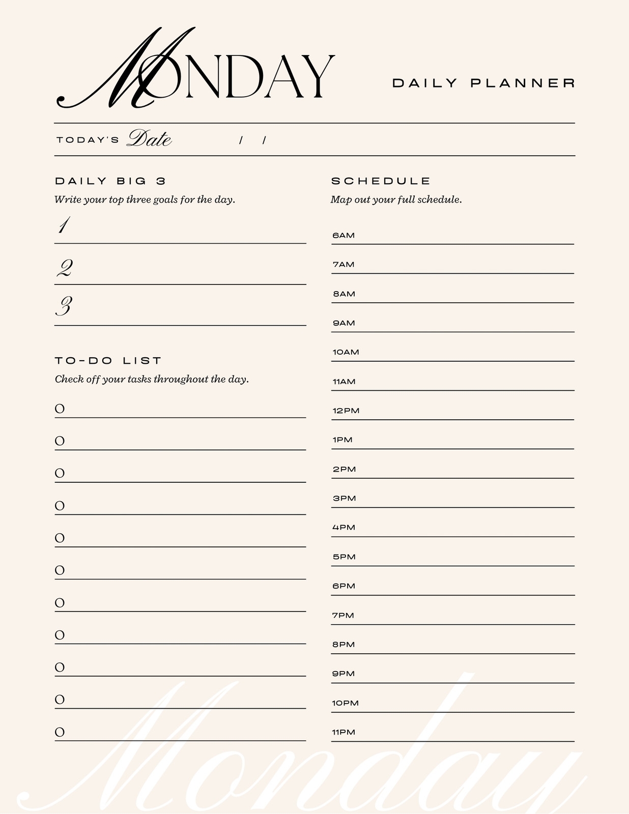 Downloadable Free Printable Vacation Planner Template