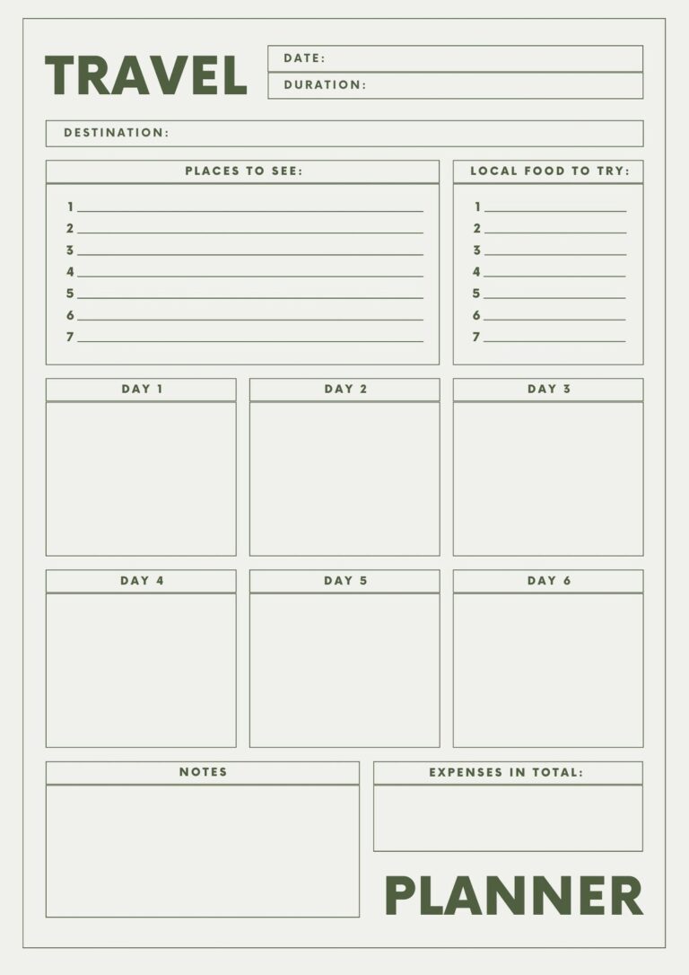 Page 2 Free And Customizable Itinerary Planner Templates Canva