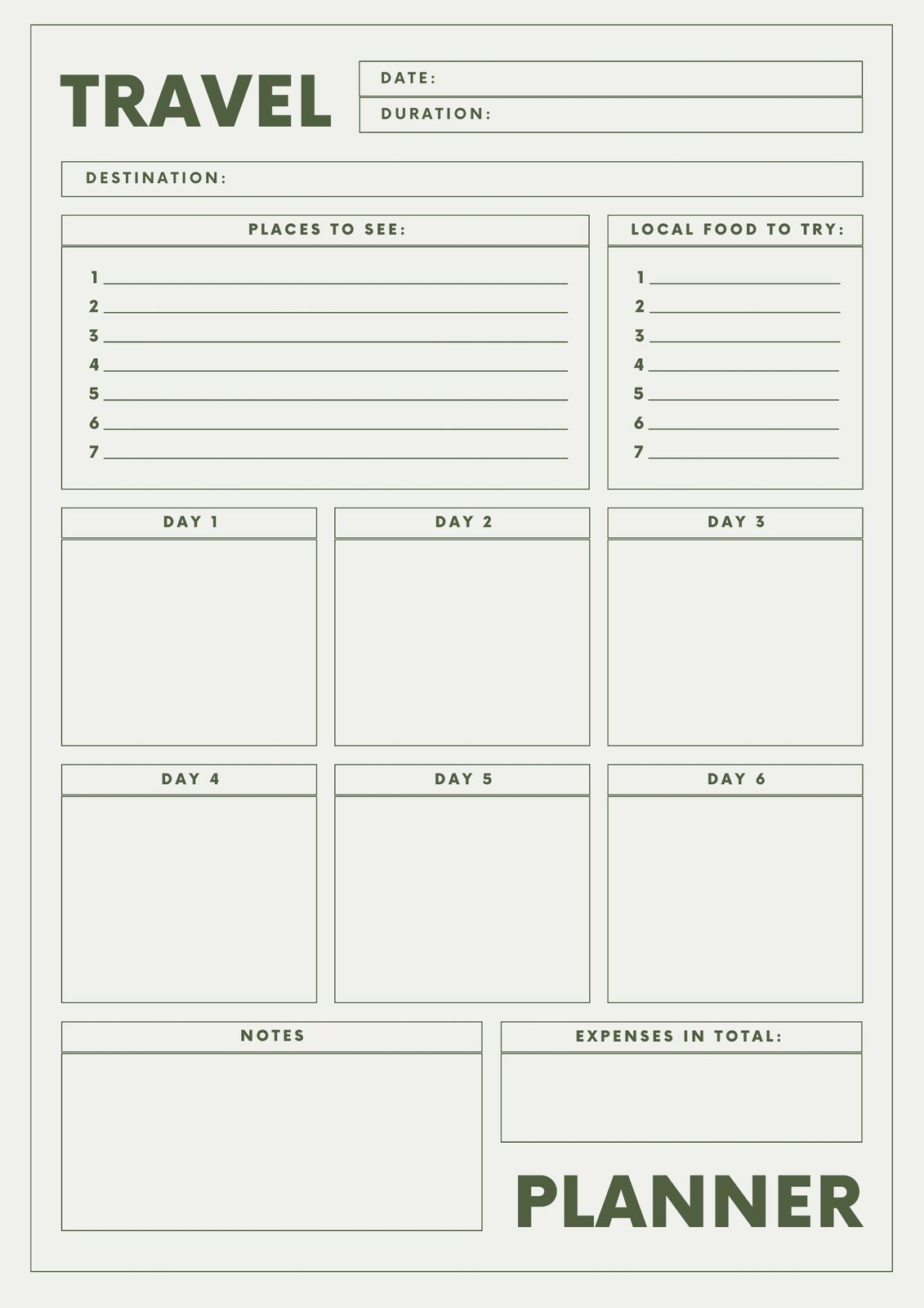 Page 2 Free And Customizable Itinerary Planner Templates Canva