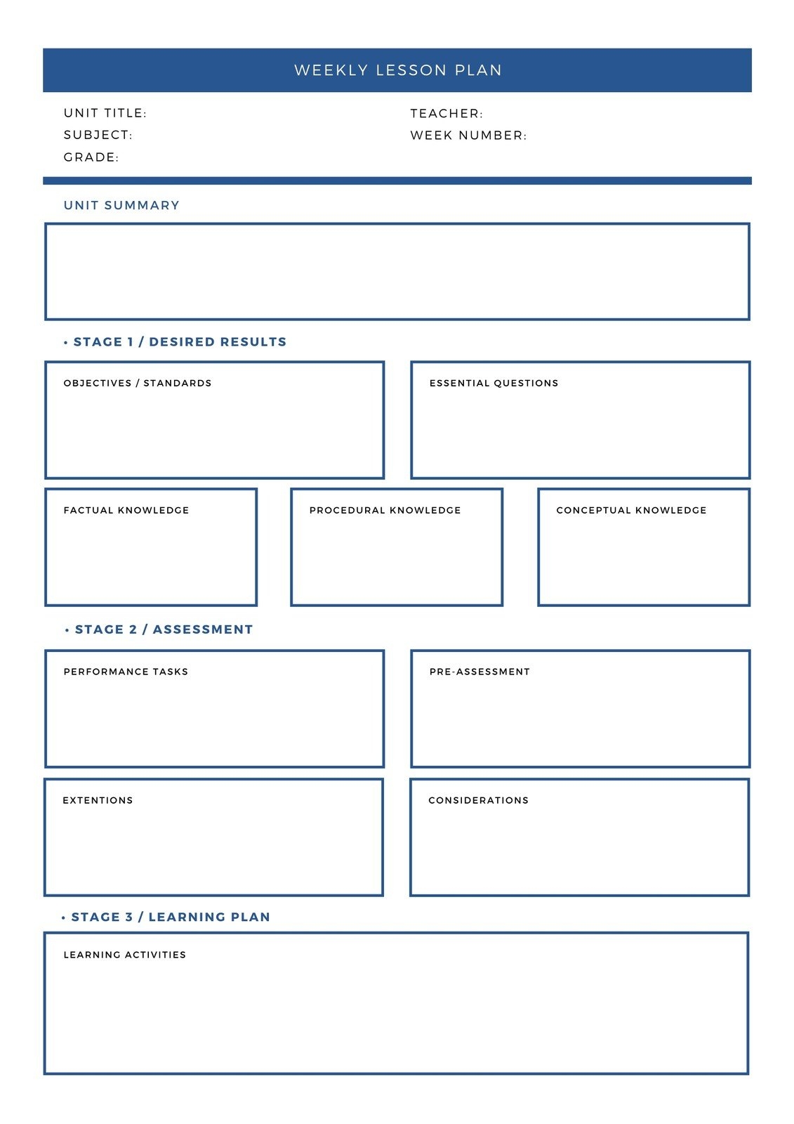 Page 2 Free Printable Customizable Weekly Lesson Plan Templates Canva