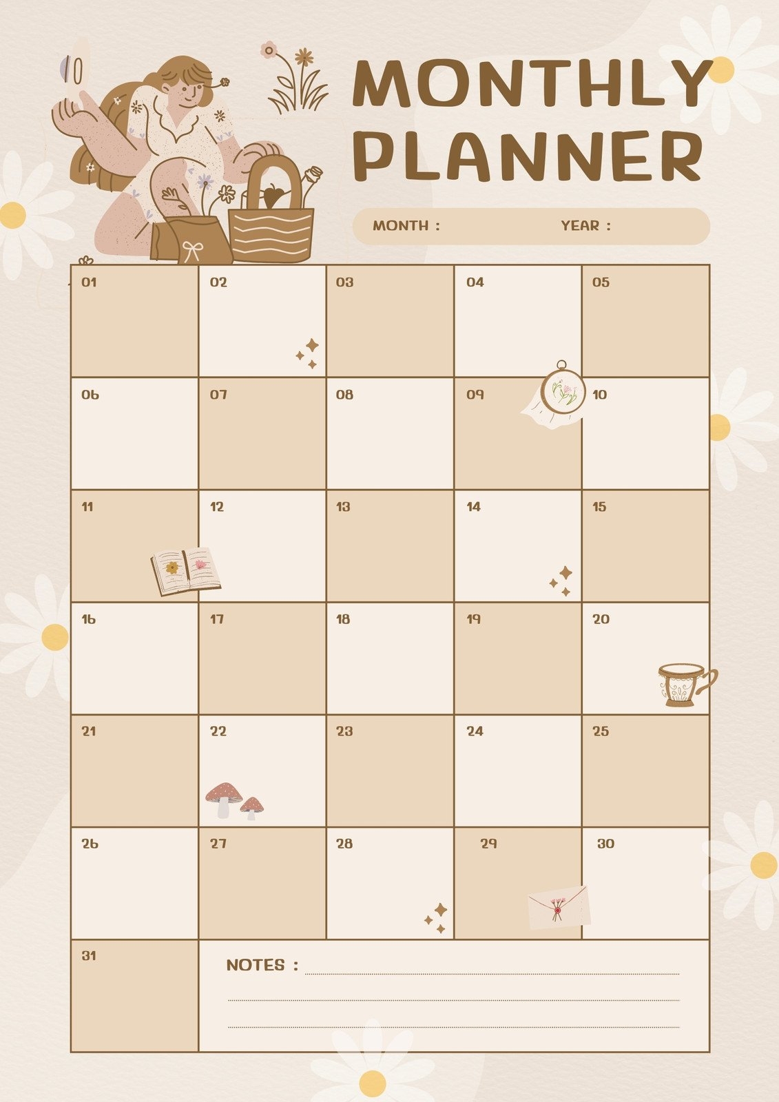 Page 7 Free Printable Cute Planner Templates To Edit Online Canva