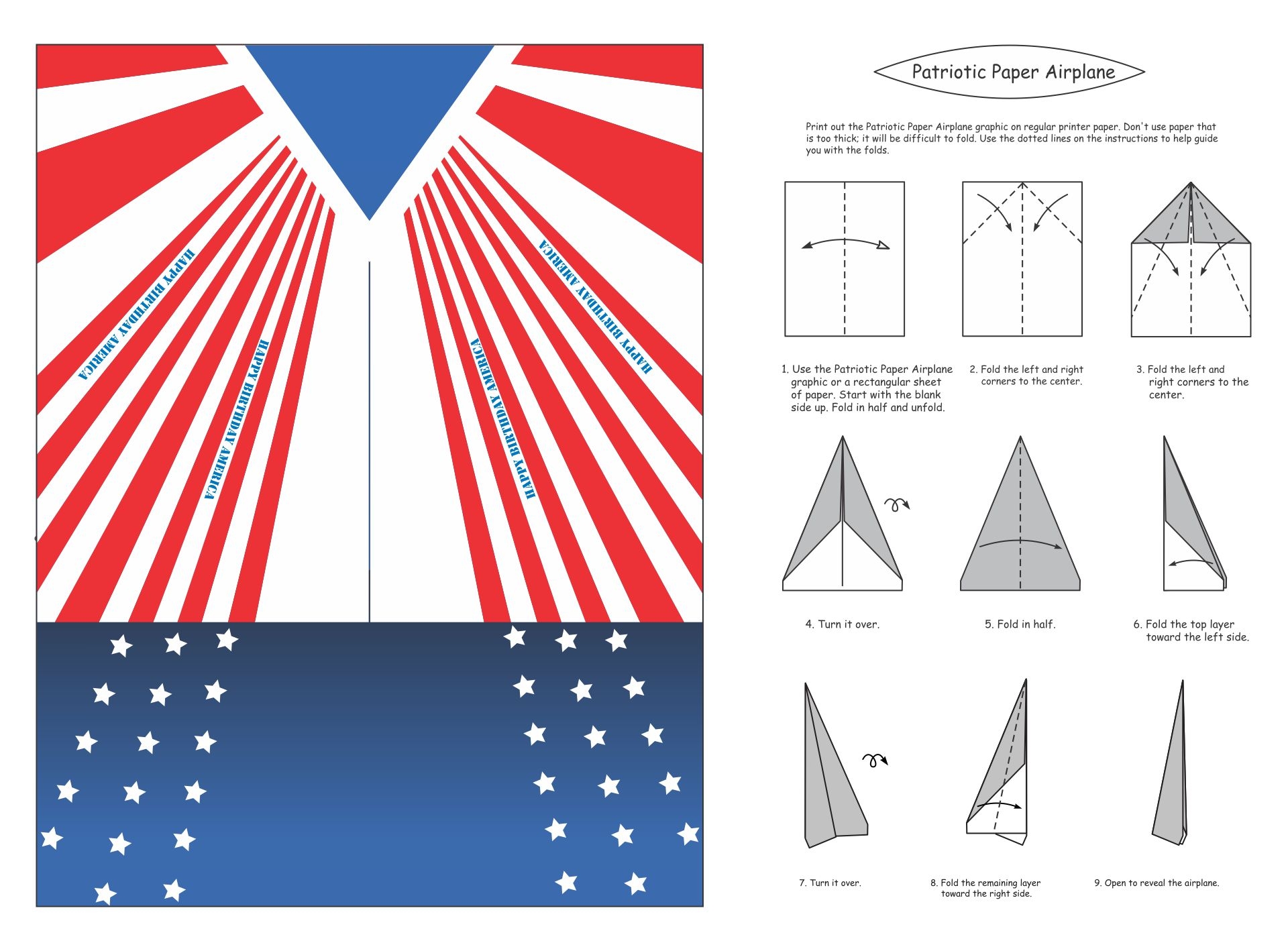 Printable Paper Airplane Template Free