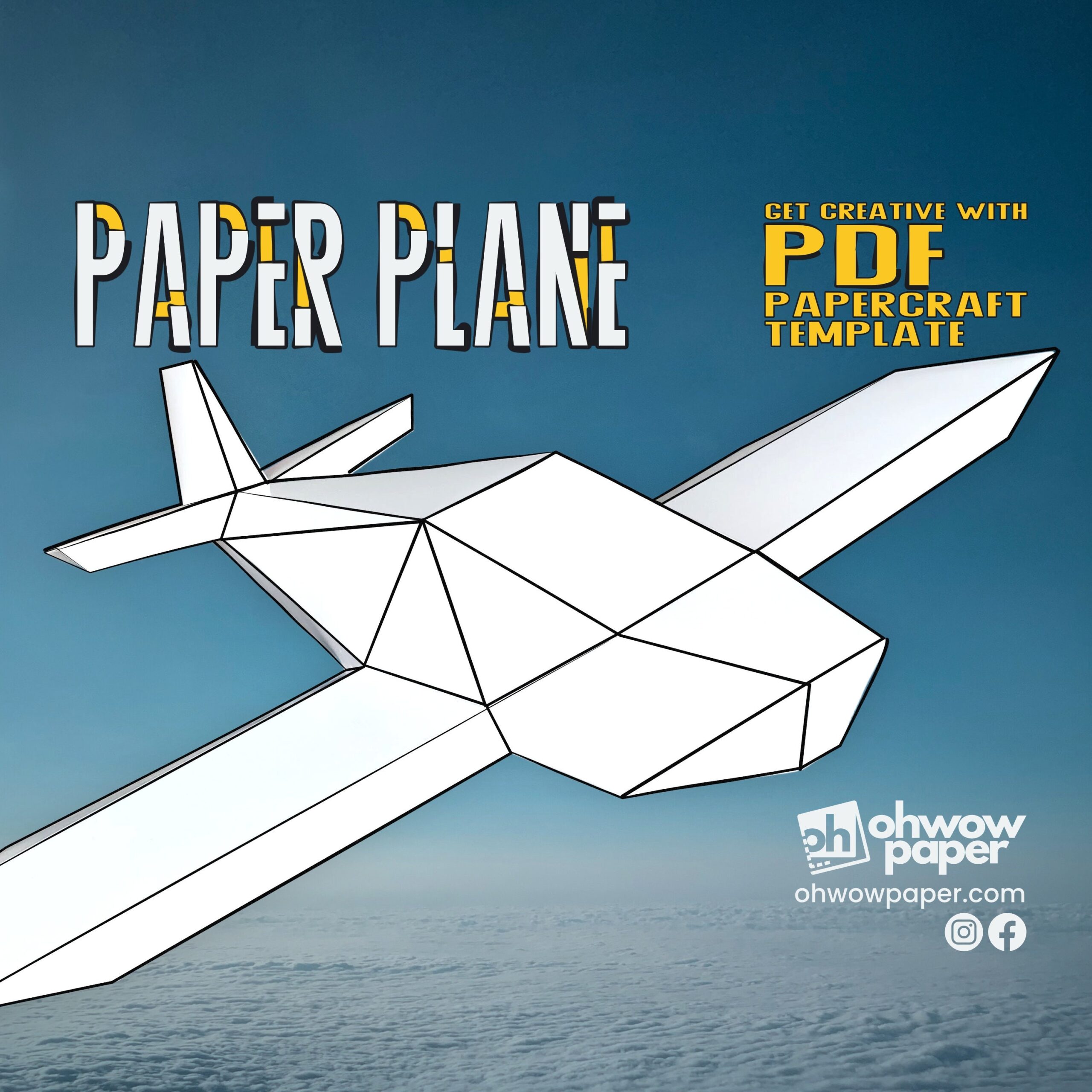 Papercraft Paper Airplane Model PDF Template To Build Low Poly 3d Paper Airplane Model PDF And SVG For Cricut Etsy Hong Kong