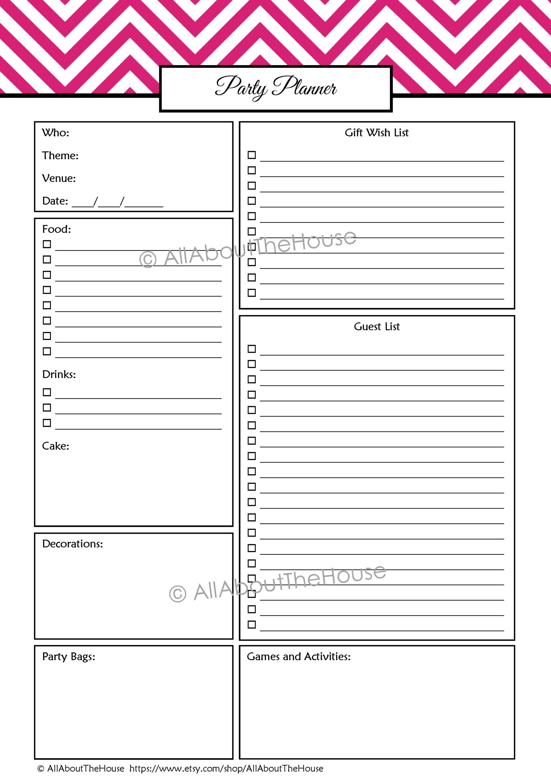 Party Planning To Do List Template