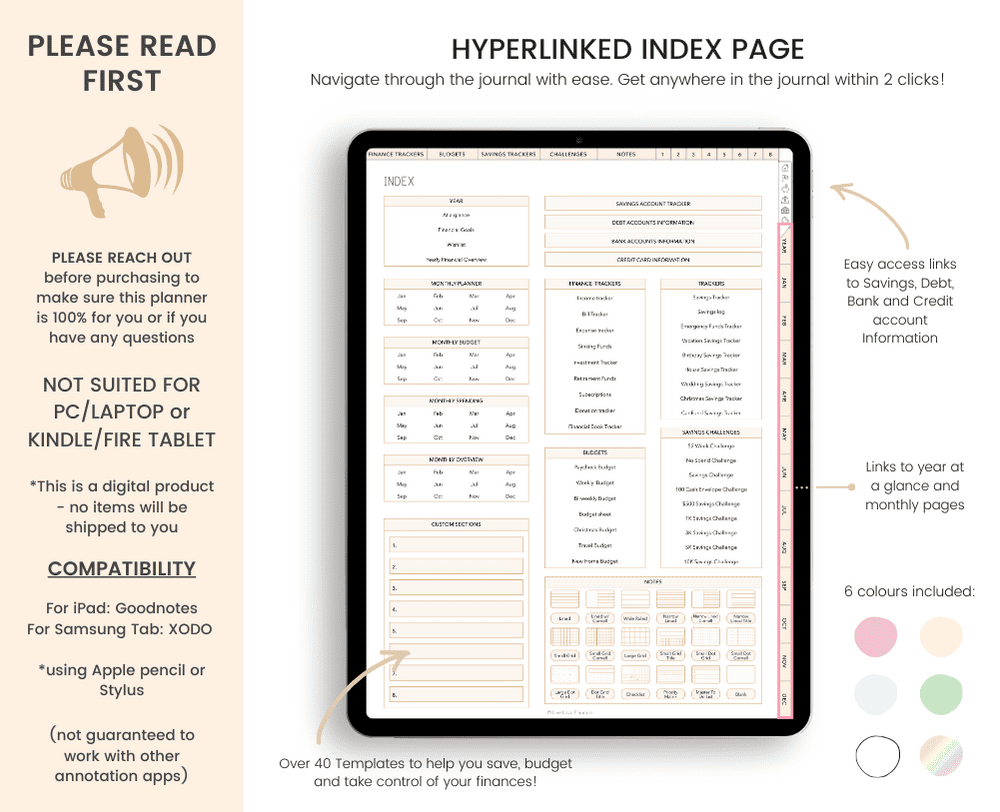 Budget Planner Template Goodnotes