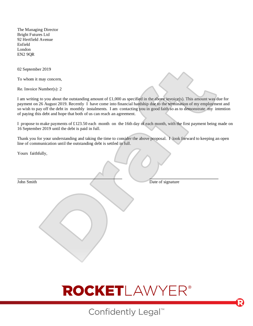 Payment Plan Proposal Template U0026 FAQs Rocket Lawyer UK
