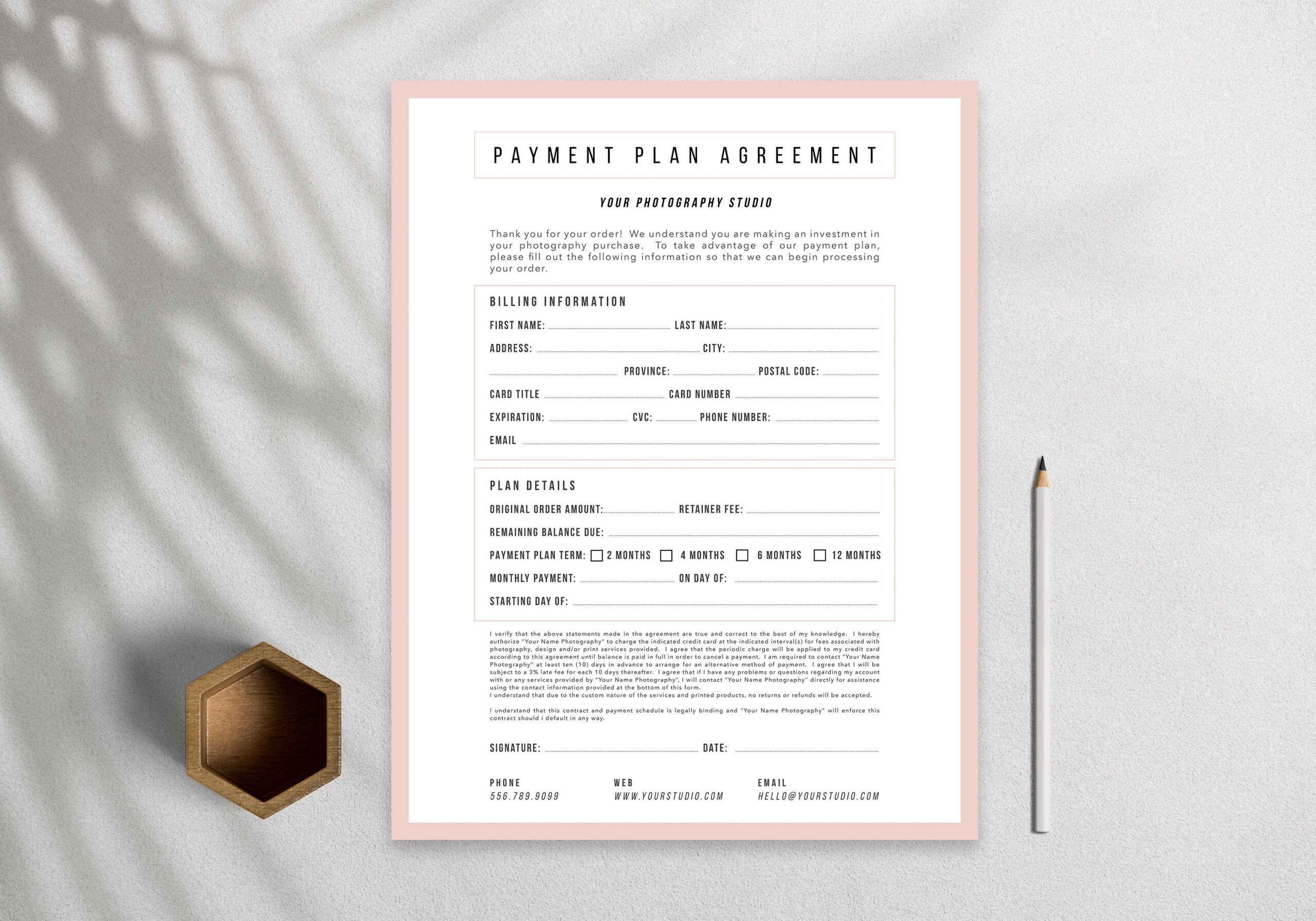 Payment Plan Template Free