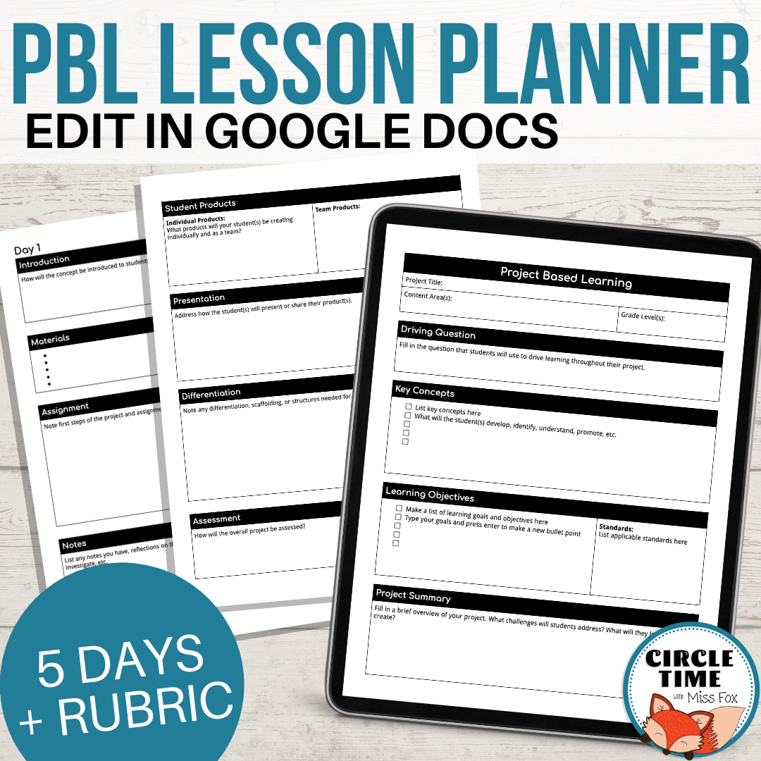 PBL Lesson Plan Template The Power Of Project Based Learning