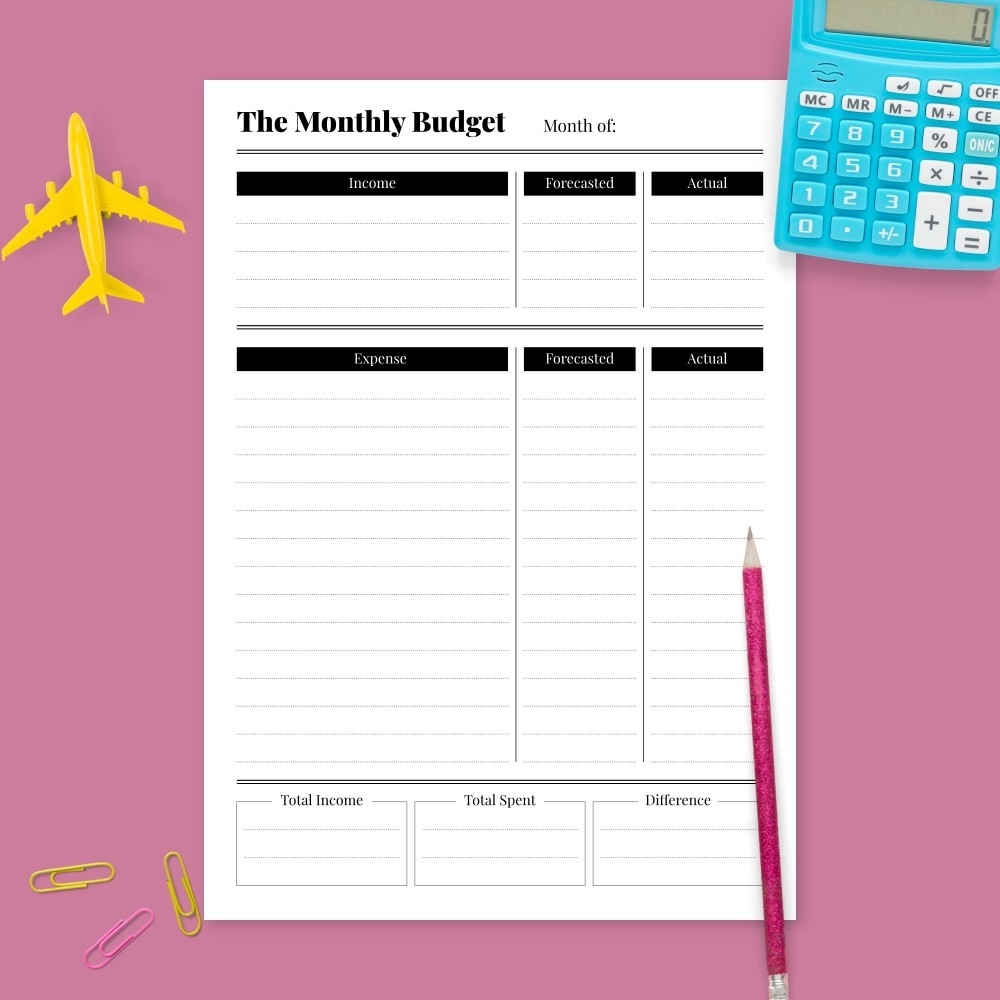 Monthly Budget Planner Template Pdf