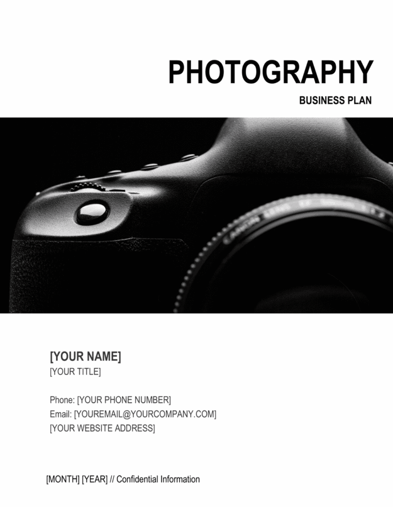 Photography Business Plan Template