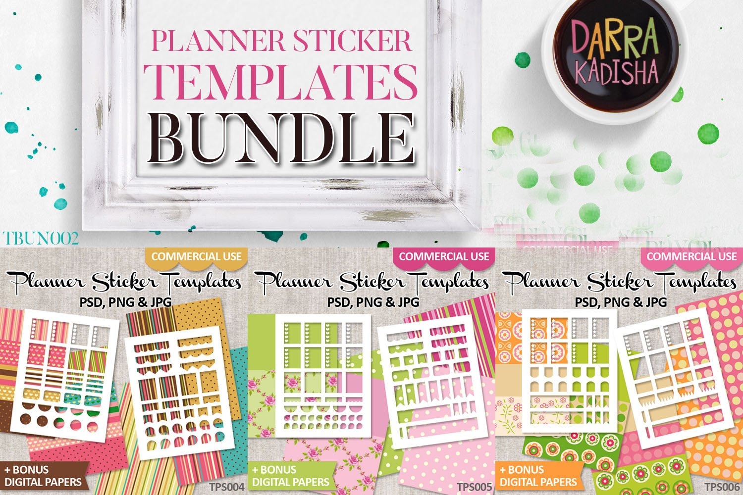 Planner Sticker Templates Bundle Digital DIY Kit