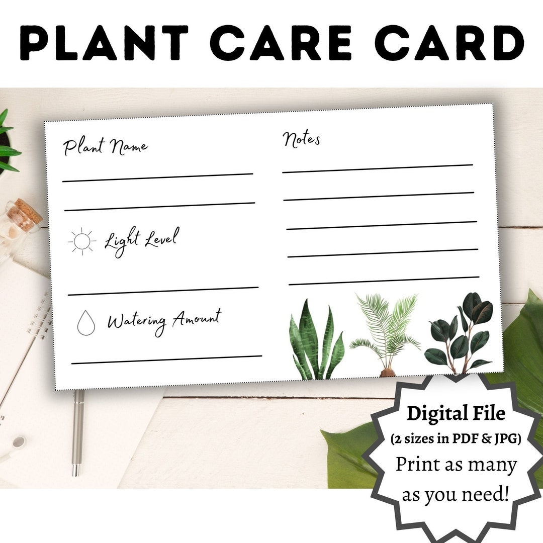 Printable Plant Care Template Free