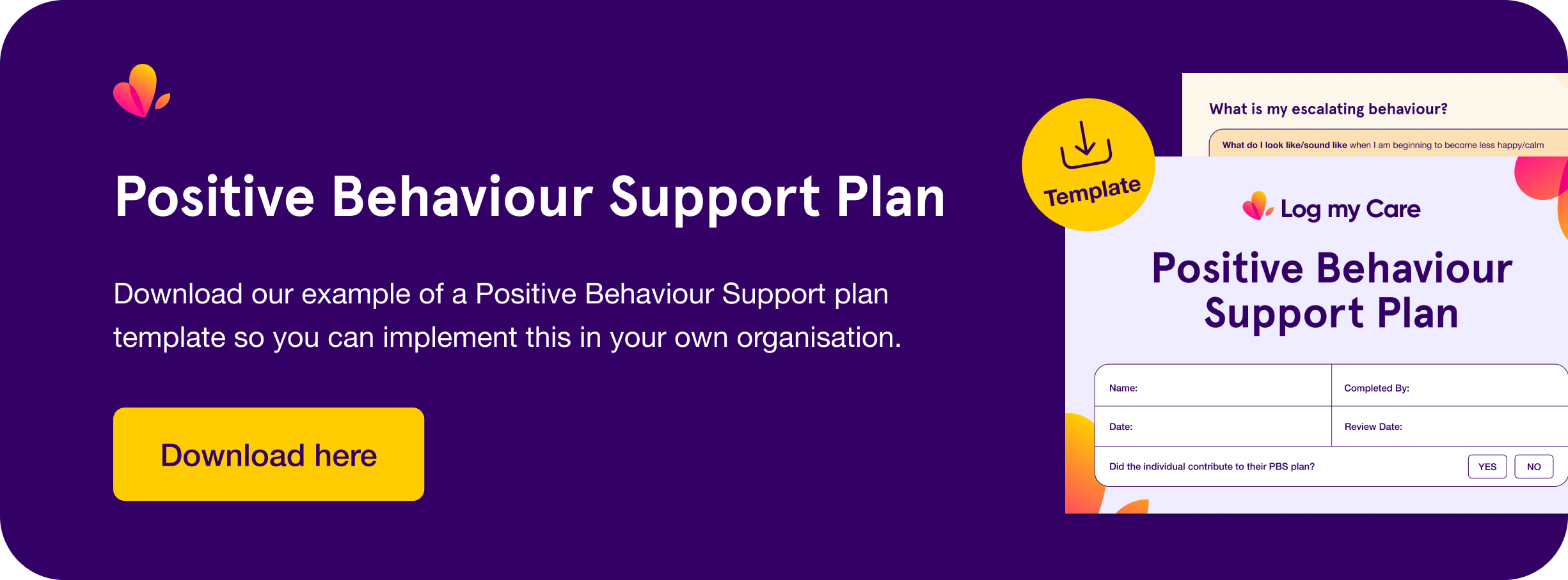 Positive Behaviour Support Plan Template Log My Care