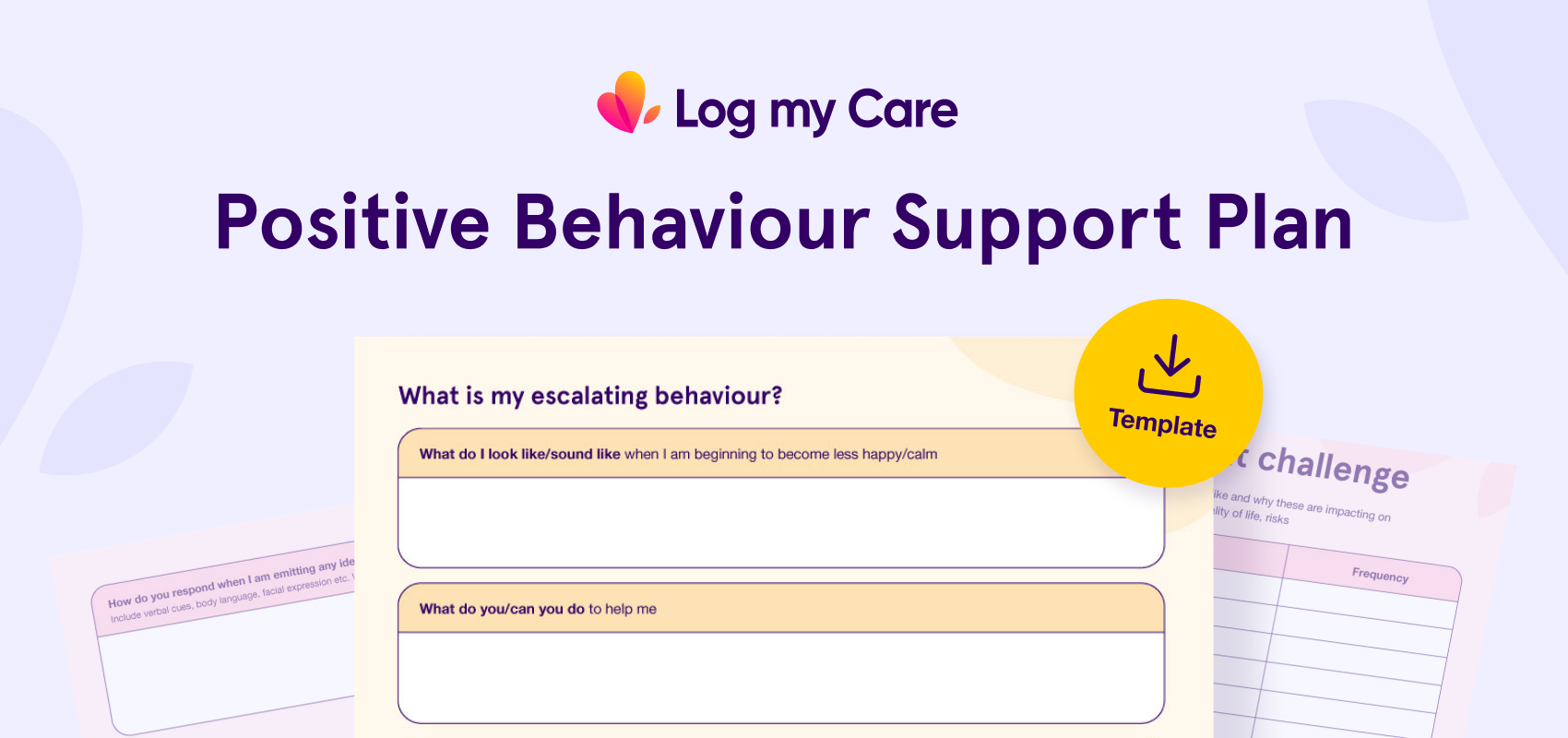 Positive Behaviour Support Plan Template Log My Care
